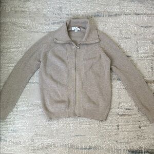 Magaschoni Beige Ribbed Knit Sweater